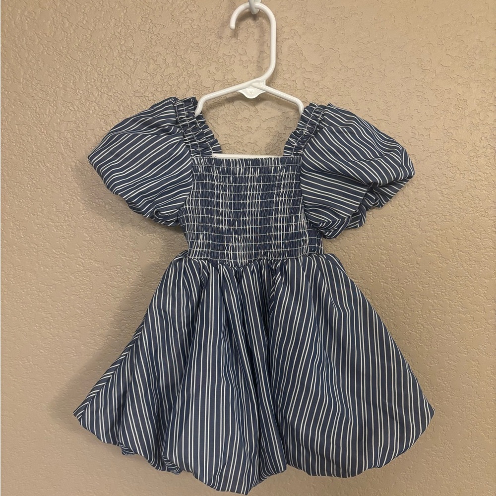 Habitual Navy Striped Kids Dress
